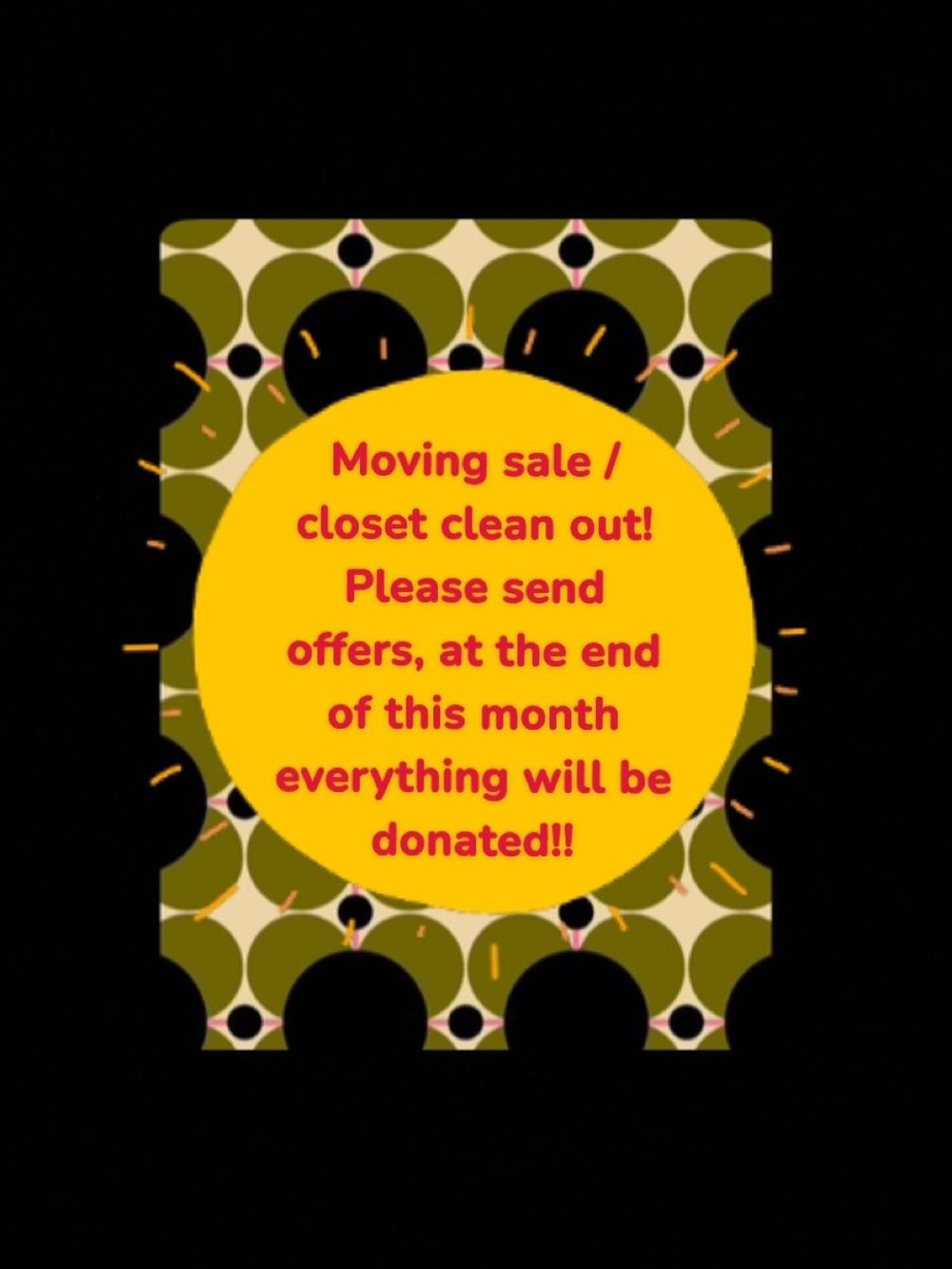 Moving/closet clean out sale
